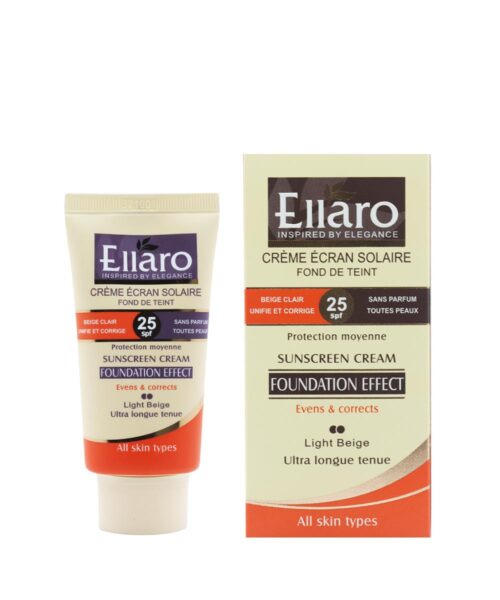 ضد آفتاب الارو Ellaro کرم پودری SPF 25 بژ روشن