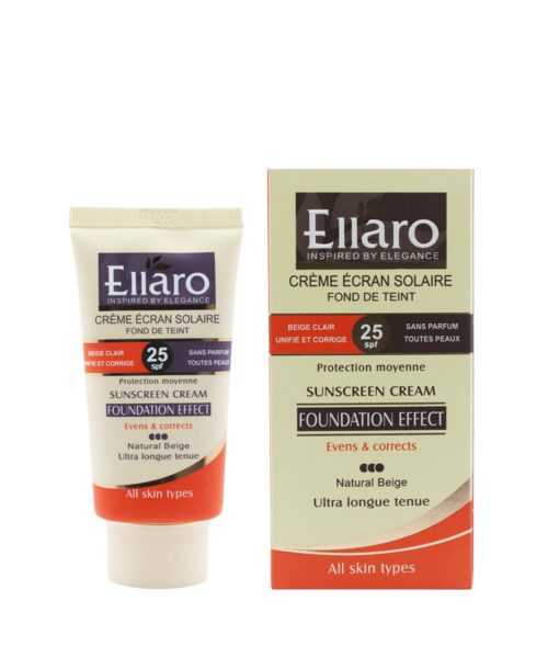 ضد آفتاب الارو Ellaro کرم پودری SPF25 بژ طبیعی