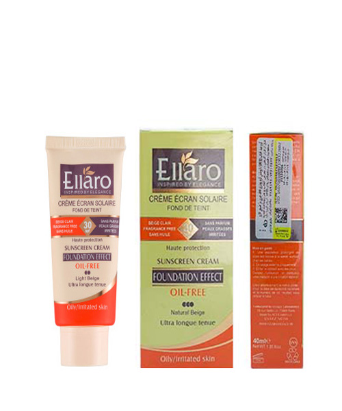 ضد آفتابEllaro الارو کرم پودری مات فاقد چربی SPF30 بژ طبیعی