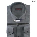 پیراهن-مردانه-جعبه-دار-Danoub-پارچه-ملانژ-طوسی-آبی-کد80
