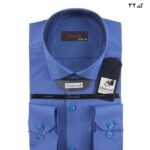 پیراهن-مردانه-مجلسی-تیترون-آرو-Danoub-جعبه-دار-آبی-پر-رنگ-کد32
